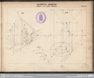 Descriptive Geometrie. Aufgaben der zweiten Abtheilung. Taf. XV