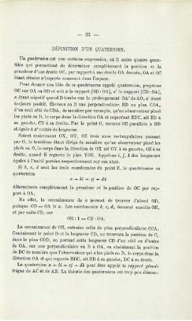 DÉFINITION D'UN QUATERNION.