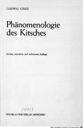 Phänomenologie des Kitsches