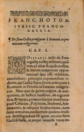 Franc. Hotomani Ivrisconsvlti, Francogallia