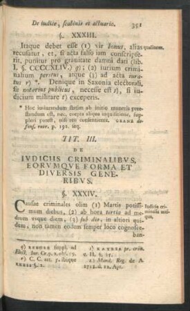 Tit. III. De Iudiciis Criminalibus, Eorumque Forma Et Diversis Generibus