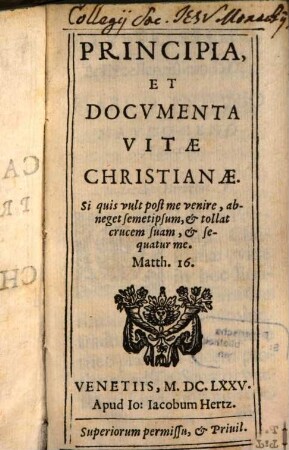 Principia et documenta vitae christianae