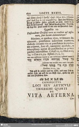 Locus XXXIV. De Vita Aeterna
