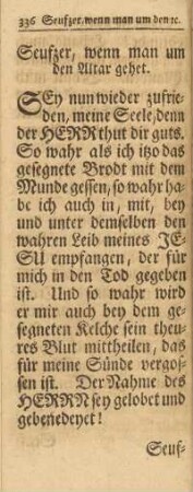 Seufzer, wenn man um den Altar gehet