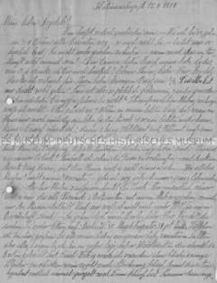 Handschriftlicher Brief einer deutschen Kolonistin, u.a.zur Ausweisung deutscher Kolonialbeamter - Familienkonvolut