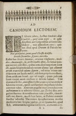 Ad Candidum Lectorem