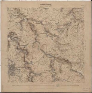 Section Freiberg aus: Topographische Karte (Äquidistantenkarte) Sachsen