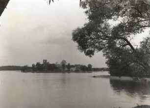 Trakai. Ruine der Inselburg (14. /15. Jh.), von Südwest über den Galve-See gesehen