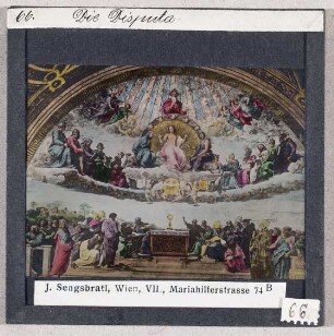 Rom: Vatikan, Stanza della Segnatura, Disputa del Sacramento. Raffael (frei koloriert)