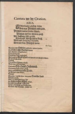 Cantata vor der Oration
