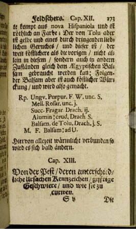 Cap. XIII. Von der Pest/ deren unterschiedliche Ursachen Kennzeichen/ gifftige Geschwiere/ und wie sie zu curiren