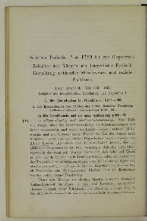 Erster Abschnitt. Von 1789-1815. Zeitalter der französischen Revolution und Napoleons I.