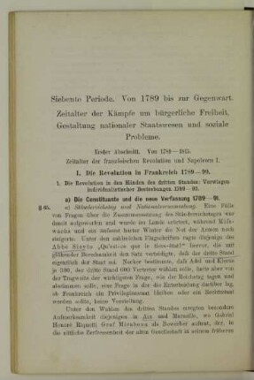 Erster Abschnitt. Von 1789-1815. Zeitalter der französischen Revolution und Napoleons I.
