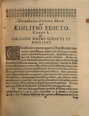 Dissertationum Aedilitiarum Prior, quae est De Redhibitoria Actione