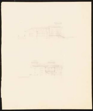 Schlösschen an einem Abgrund: Vorderansicht und Rückenansicht (s.a. 44983,1 und 44983,3)