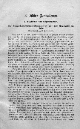 B. Aktive Formationen.