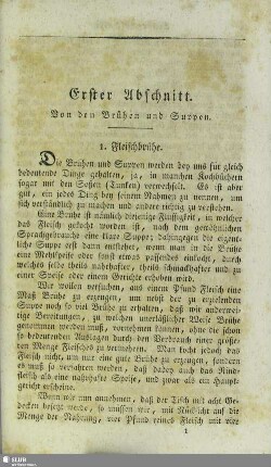 Erster Abschnitt. Von den Brühen und Suppen
