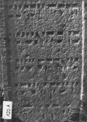 Grabstein 122 (Index: 99786799) Zustand: leicht eingesunken Maße HxBxT: 43x38x8 cm Besonderheit: Doppelgrab (für Brüder?): Grabstein 122A