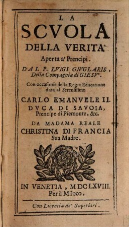 La scuola della verità aperta a Prencipi