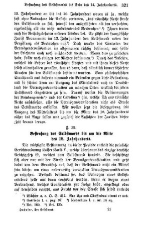 § 39. Bestrafung des Selbstmords bis um die Mitte des 18. Jahrhunderts.