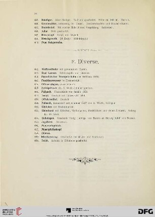 F. Diverse (Nr. 442-460)
