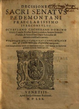 Decisiones Sacri Senatus Pedemontani