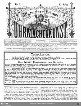 Todes-Anzeige. Herr Moritz Grossmann aus Glashütte