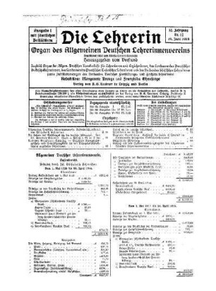 Allgemeiner Deutscher Lehrerinnenverein : Kassenbericht