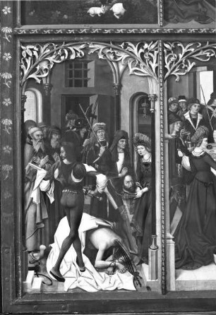 Altar in erster Öffnung — Szenen aus dem Leben Johannes des Täufers — Rechter Innenflügel: Vier Szenen aus dem Leben des Heiligen — Die Enthauptung des Heiligen