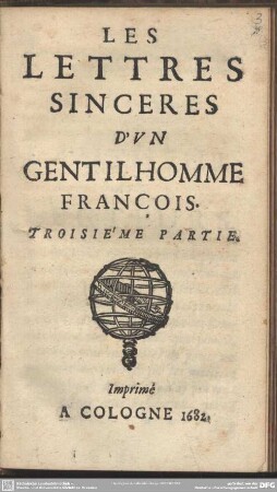 3: Les Lettres Sinceres D'Vn Gentilhomme François
