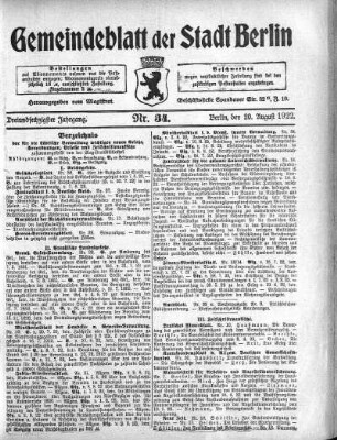 1922,34: Nr. 34, 20. August 1922