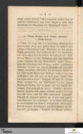 1. Vom Lande und seinen ältesten Bewohnern