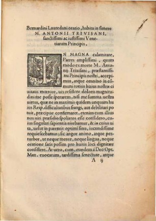 Oratio habita in funere M. A. Trivisani, Venet. Princ.
