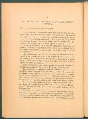 X La cooperación internacional económica y social