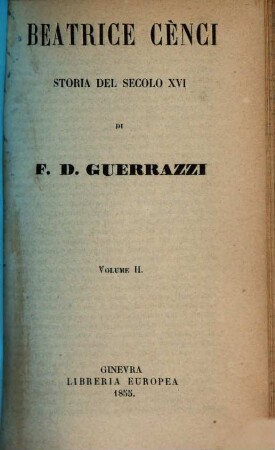 Beatrice Cènci : Storia del secolo XVI, 2