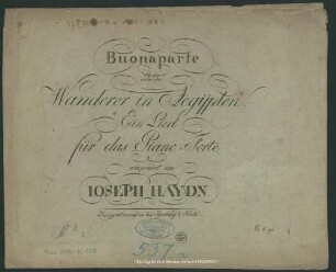 Buonaparte oder die Wanderer in Aegypten : Ein Lied für das Piano-Forte