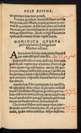 Dominica Quarta post epiphaniae ...