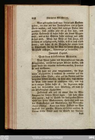 Zweites Capitel. Von den stärkenden Mitteln.