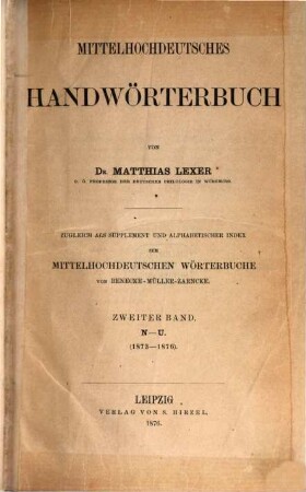 Mittelhochdeutsches Taschenwörterbuch - Deutsche Digitale Bibliothek