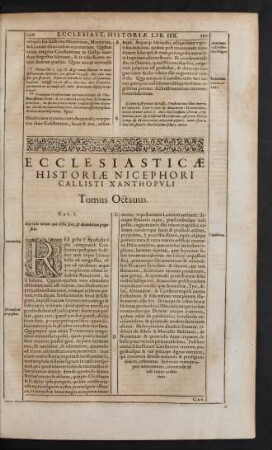 Ecclesiasticae Historiae ... Tomus Octavus.