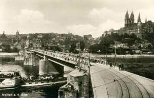 Meißen. Albrechtsburg u. Dom -, Brücke, Dampfer Meißen