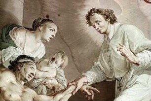 Der heilige Gilbert von Neuffontaines heilt einen Gelähmten