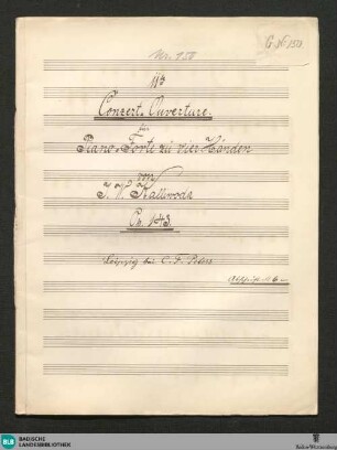 Overtures. Arr - JWK Mus.Ms. 150 : pf 4hands; B|b; op. 143, StrK 143