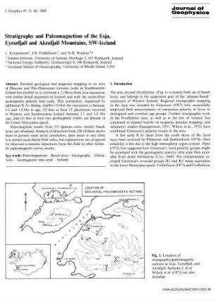 Stratigraphy and paleomagnetism of the Esja, Eyrarfjall and Akrafjall Mountains, SW-Iceland