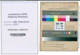Entnazifizierung Heinrich Hackmann , geb. 15.09.1915 (Polizeibeamter)