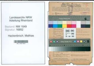 Entnazifizierung Mathias Hackenbroch , geb. 16.10.1900 (Lehrer)