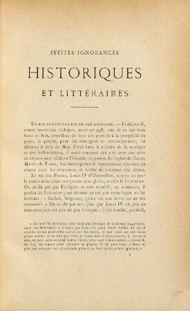 Petites ignorances historiques et littéraires