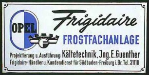 Opel Frigidaire Frostfachanlage (Kältetechnik, Ing. E. Guenther, Freiburg i. Br.)