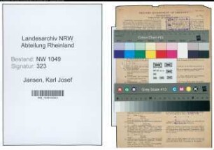 Entnazifizierung Karl Josef Jansen , geb. 07.12.1901 (Lehrer)