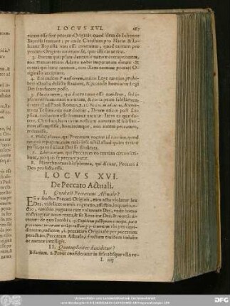 Locus XVI. De Peccato Actuali.
